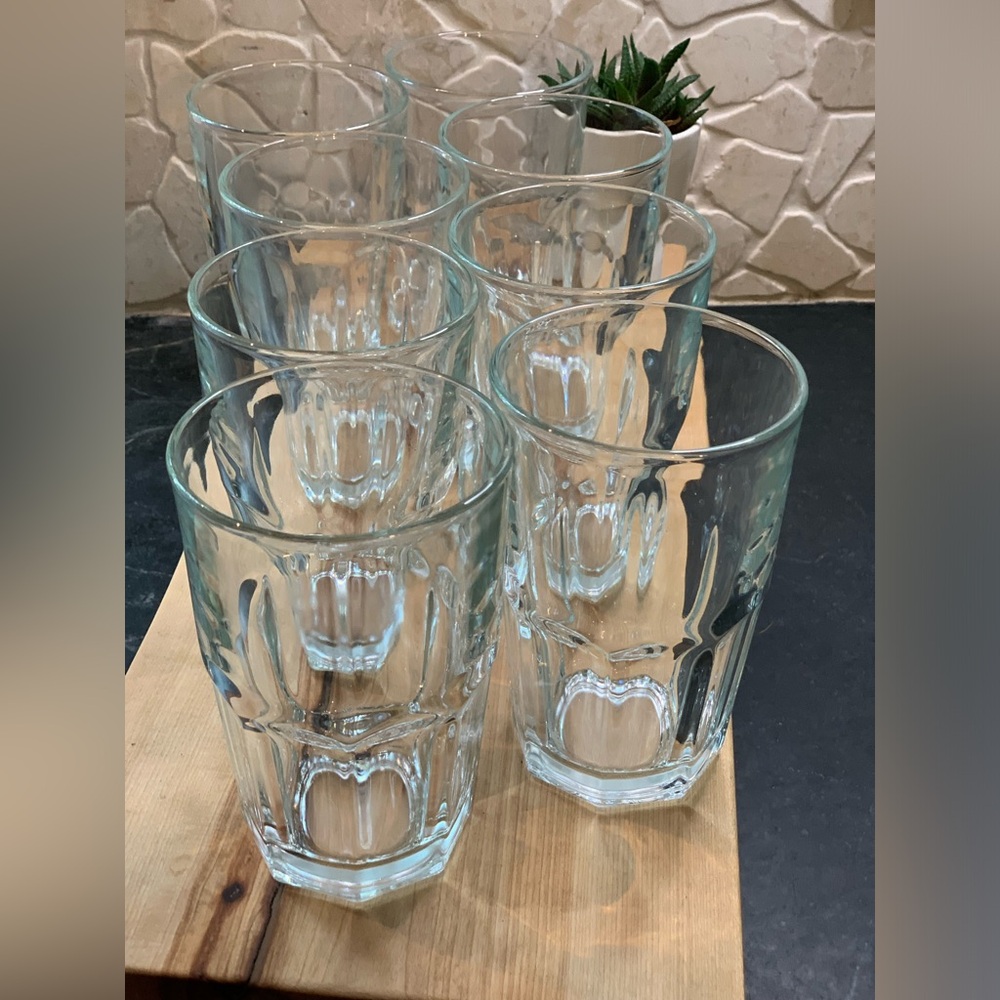 CRISA | Set of 8 | “Boston” Heavy Panelled Glasses